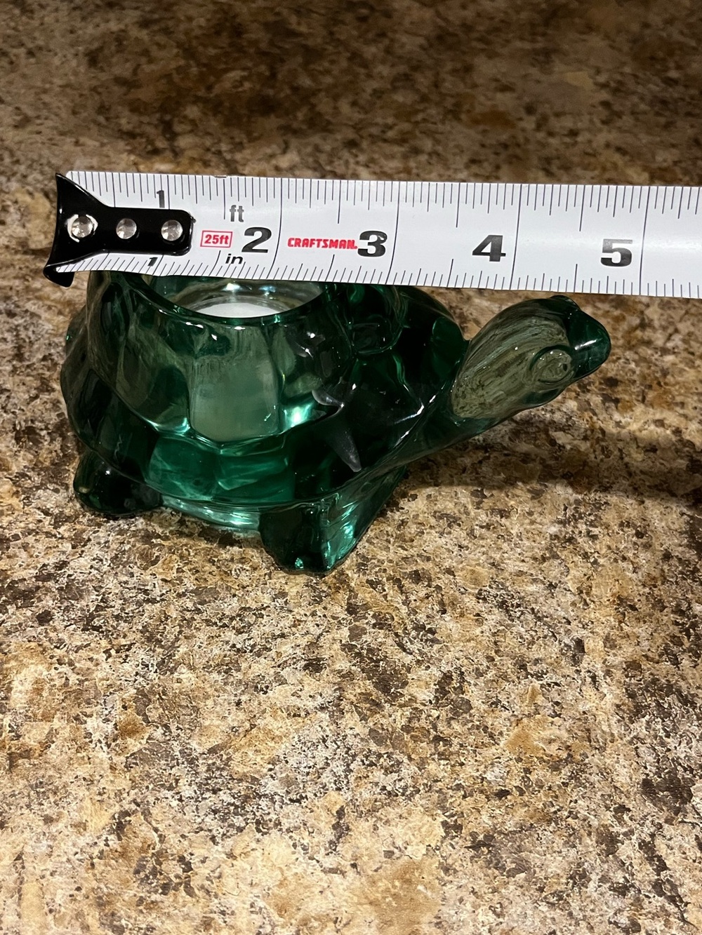 Green Glass Turtle Tealight Candle Holder - Picture 14 of 15